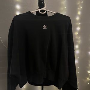 Womens Adidas Black Crop Swearshirt